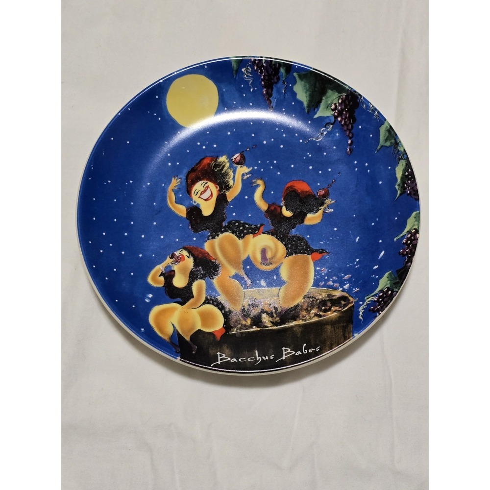 Jill Neal Gallery, Wild Women Plate, Bacchus Babes, 7.5 inches Single
